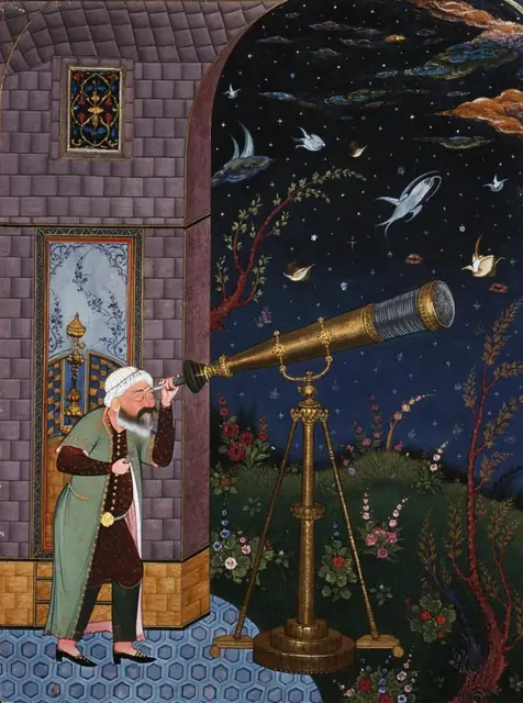 FLUX 3 Klein ComfyUI: An astronomer at a brass telescope, trained style LoRA