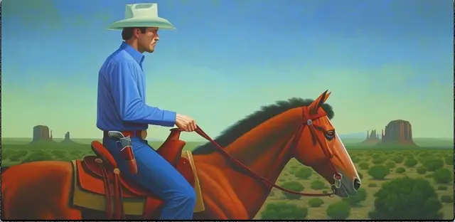 Krea 2 ComfyUI: The same cowboy prompt, style reference 10