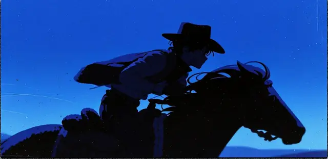 Krea 2 ComfyUI: The same cowboy prompt, style reference 2